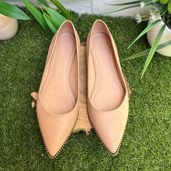 COACH beechwood leather flat shoes size 8.5 - Picture 5 of 12